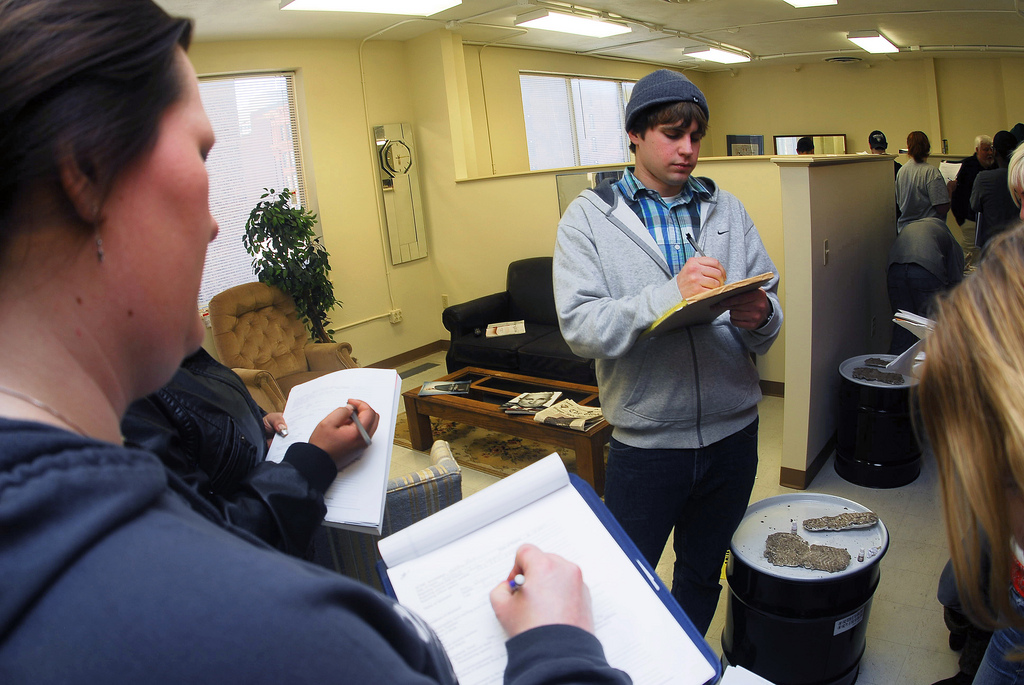Pictured is a forensic science major in the CSI House on campus. 